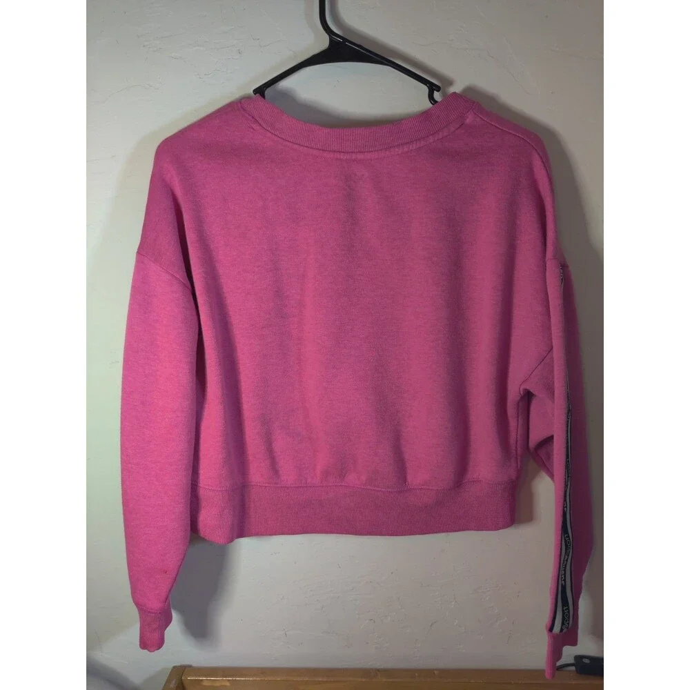 Justice Sport Girls Pink Butterfly Semi Crop Sweatshirt L (12-14)